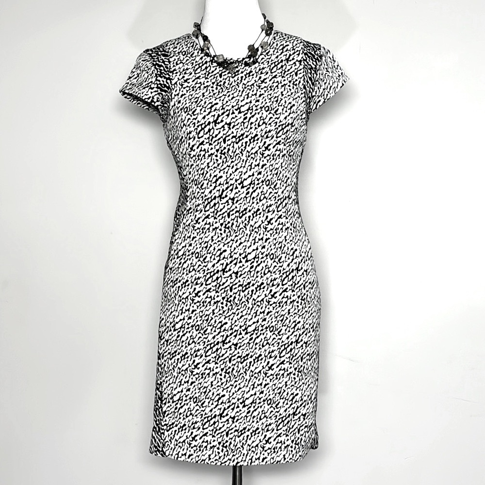 Diane von Furstenberg Women’s Pele Snake Wave Jacquard Sheath Midi Dress Size 0 - Picture 11 of 11